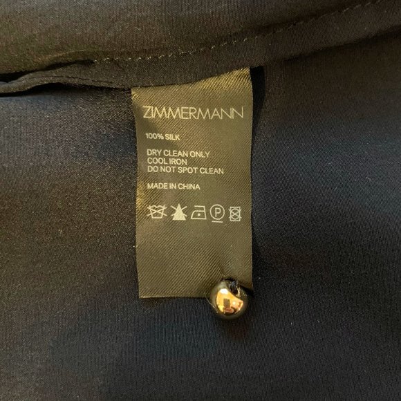 NWT Zimmermann French-Navy Silk Dress, Asymmetrical Design - Picture 10 of 10